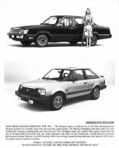 1983 Mercury Marquis and Lynx Press Photo 0123