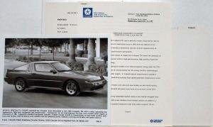 1988 Chrysler New Model Press Kit with Envelope Portofino LeBaron Conquest