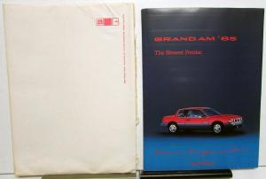 1985 Pontiac Auto Show Press Kit - Grand Am Fiero Trans Am Sunbird
