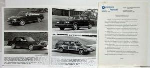 1985 Chrysler-Plymouth Press Kit LeBaron Laser New Yorker 5th Ave Gran Fury Limo