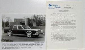 1985 Chrysler-Plymouth Press Kit LeBaron Laser New Yorker 5th Ave Gran Fury Limo