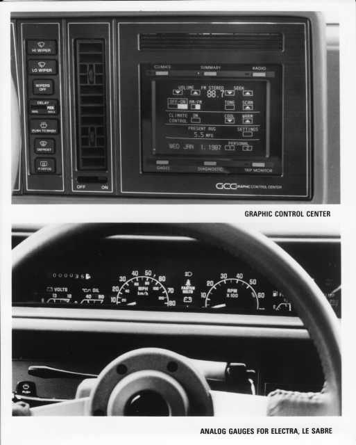 1987 Buick Graphic Control Center & Gauges Electra & LeSabre Press Photo 0148