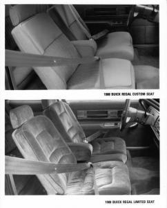 1988 Buick Regal Custom Seat and Limited Seat Press Photo 0164