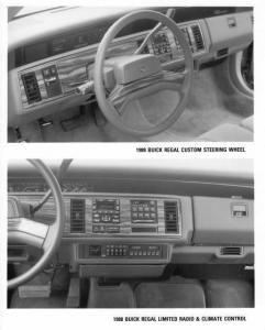 1988 Buick Regal Custom Steering Wheel & Limited Radio/Climate Press Photo 0165