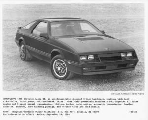 1985 Chrysler Laser XE Press Photo 0054