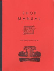 1934 Buick 50 60 90 Series Shop Service Repair Manual