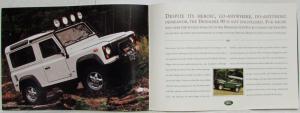 1997 Land Rover Defender 90 Dealer Sales Brochure Features & Specs