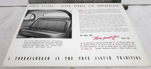 1958 Jaguar 3.4 Litre Dealer Sales Brochure Large Folder XK B Type Engine Rare