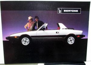 1984 Bertone Import Sports Car Dealer Sales Brochure Large Folder Features Specs