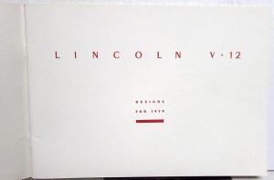 1939 Lincoln V-12 Custom Brunn Judkins LeBaron Willoughby Sale Brochure Oct 38