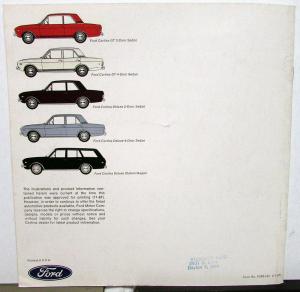 1968 Ford Dealer Cortina Model C Import Sales Brochure GT Deluxe Wagon