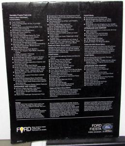 1978 Ford Fiesta Dealer Sales Brochure Import Features Options Specs
