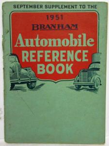 1951 Branham Automobile Reference Book - September Supplement