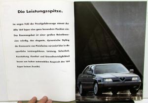 1993 Alfa Romeo 164 Super Foreign Dealer Sales Brochure German Text