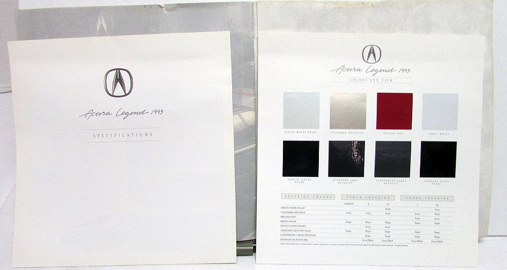 1993 Honda Acura Legend Dealer Prestige Sales Brochure Features