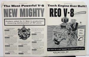 1954 1955 REO V8 Truck Engine Sales Brochure Folder Sat Evening Post Reprint XL
