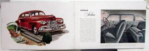 1947 Lincoln & Continental V-12 Sedan Club Coupe Cabriolet Sales Brochure Orig