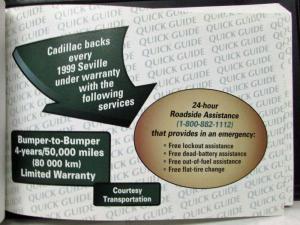 1999 Cadillac Seville Soft Cover Owners Operator Manual