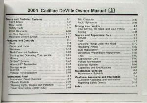 2004 Cadillac Deville Soft Cover Owners Operator Manual with Extras