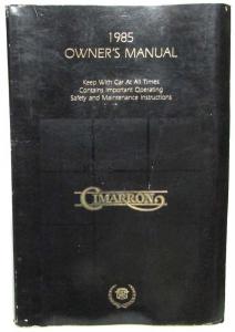 1985 Cadillac Cimarron Owners Operator Manual