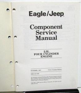 1988 Eagle Jeep Dealer Component Service Shop Manual 2.5L Four Cylinder Engine