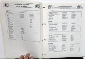 1988 Eagle Jeep Dealer Component Service Shop Manual 2.5L Four Cylinder Engine