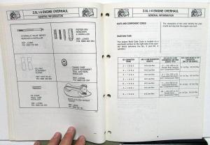 1988 Eagle Jeep Dealer Component Service Shop Manual 2.5L Four Cylinder Engine