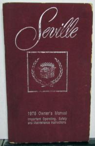 1978 Cadillac Seville Owners Operator Manual