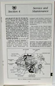 1978 Cadillac Seville Owners Manual Diesel Supplement
