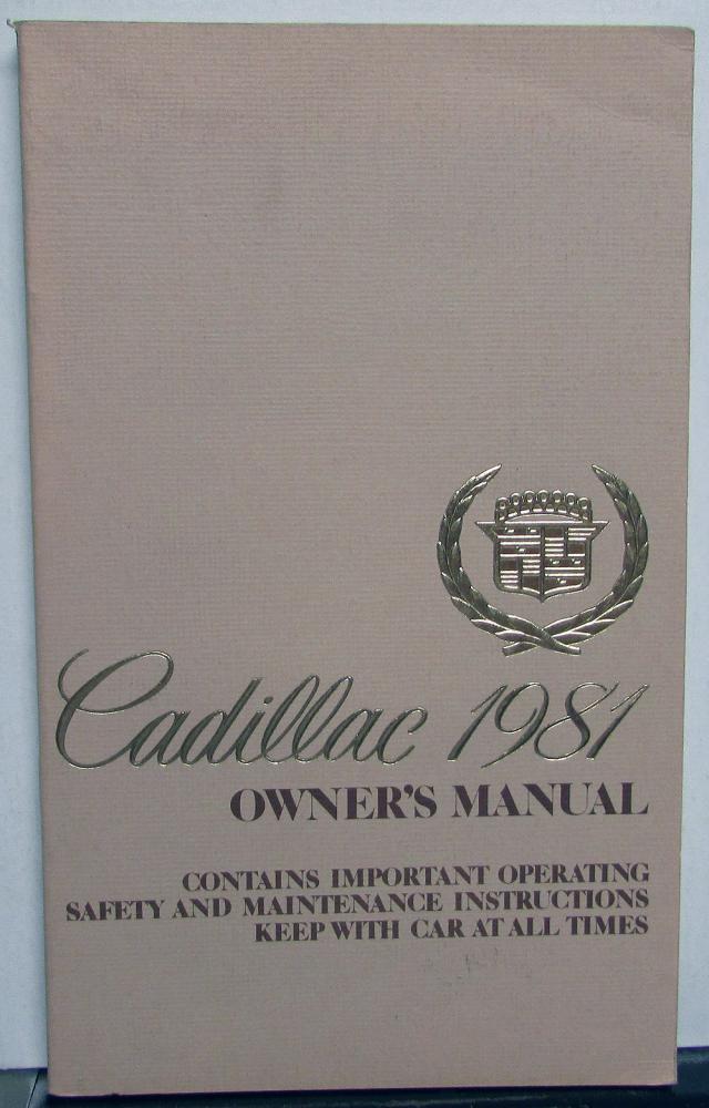 1981 Cadillac Fleetwood Brougham & DeVille Owners Operator Manual
