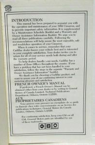 1984 Cadillac Cimarron Owners Operator Manual