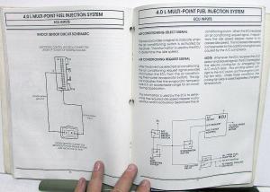 1989 Jeep Dealer 4.0 Liter Multi-Point Fuel Injection Service Shop Manual Repair