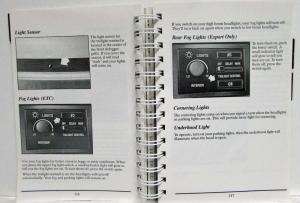 1994 Cadillac Eldorado & Touring Coupe Owners Operator Manual