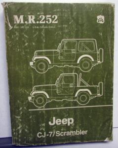 1984 Jeep CJ-7/Scrambler Dealer Service Shop Manual M.R.252 Repair Orig
