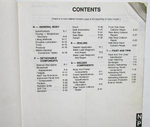 1986 Jeep Wrangler/YJ Dealer Bodywork Repair Workshop Manual M.R.280 Orig