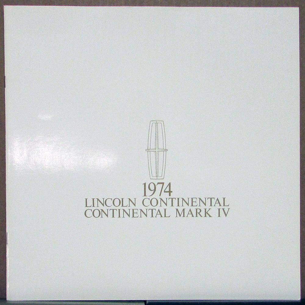 1974 Lincoln Continental Mark IV Sales Brochure Original Oversized