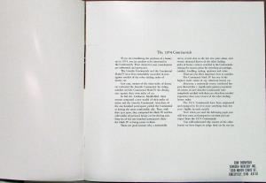 1974 Lincoln Continental Mark IV Sales Brochure Original Oversized