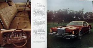 1974 Lincoln Continental Mark IV Sales Brochure Original Oversized