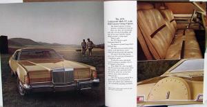 1974 Lincoln Continental Mark IV Sales Brochure Original Oversized