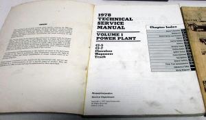 1978 Jeep Technical Service Manual Set Power Plant Body CJ Wagoneer Cherokee