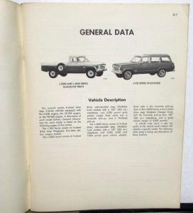 1971 AMC Jeep J Series Dealer Service Shop Manual Supplement Wagoneer Gladiator