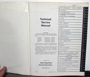 1973 Jeep Dealer Technical Service Shop Manual CJ DJ Commando Wagoneer Truck