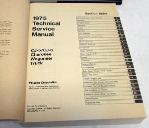 1975 Jeep Dealer Technical Service Shop Manual CJ Commando Wagoneer Truck NOS