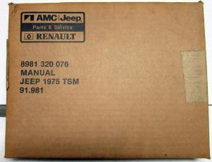 1975 Jeep Dealer Technical Service Shop Manual CJ Commando Wagoneer Truck NOS