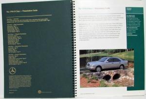 1996 Mercedes-Benz E-Class Dealer Data Book Presentation Guide Sales Reference