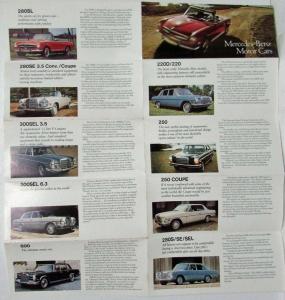 1970 Mercedes-Benz Motor Cars Sales Folder 220D/220 250 280SL 300SEL 6.3 600