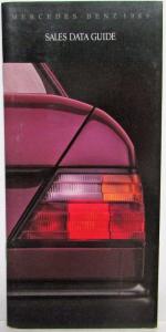 1989 Mercedes-Benz Sales Data Guide - 190 Class 300 Class S-Class