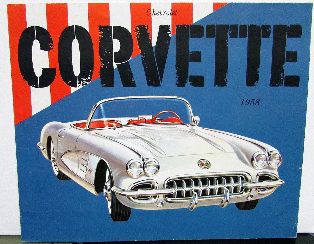 1958 Chevrolet Corvette Dealer Brochure Large Folder Cutaway View Fuel Injection