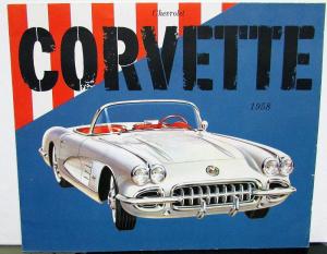 1958 Chevrolet Corvette Dealer Brochure Large Folder Cutaway View Fuel Injection