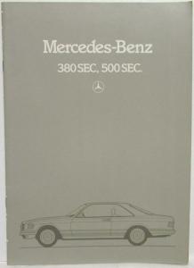 1982 Mercedes-Benz 380 and 500 SEC Sales Brochure - German Text